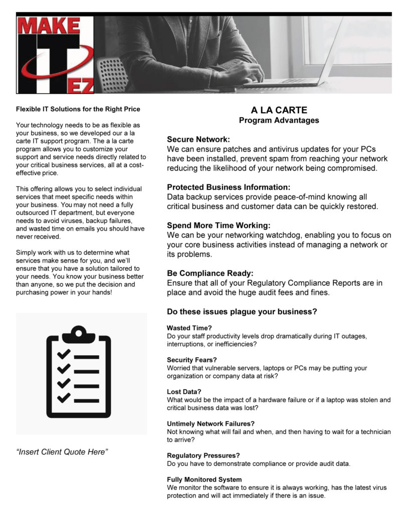 Ala Carte Services Make IT EZ